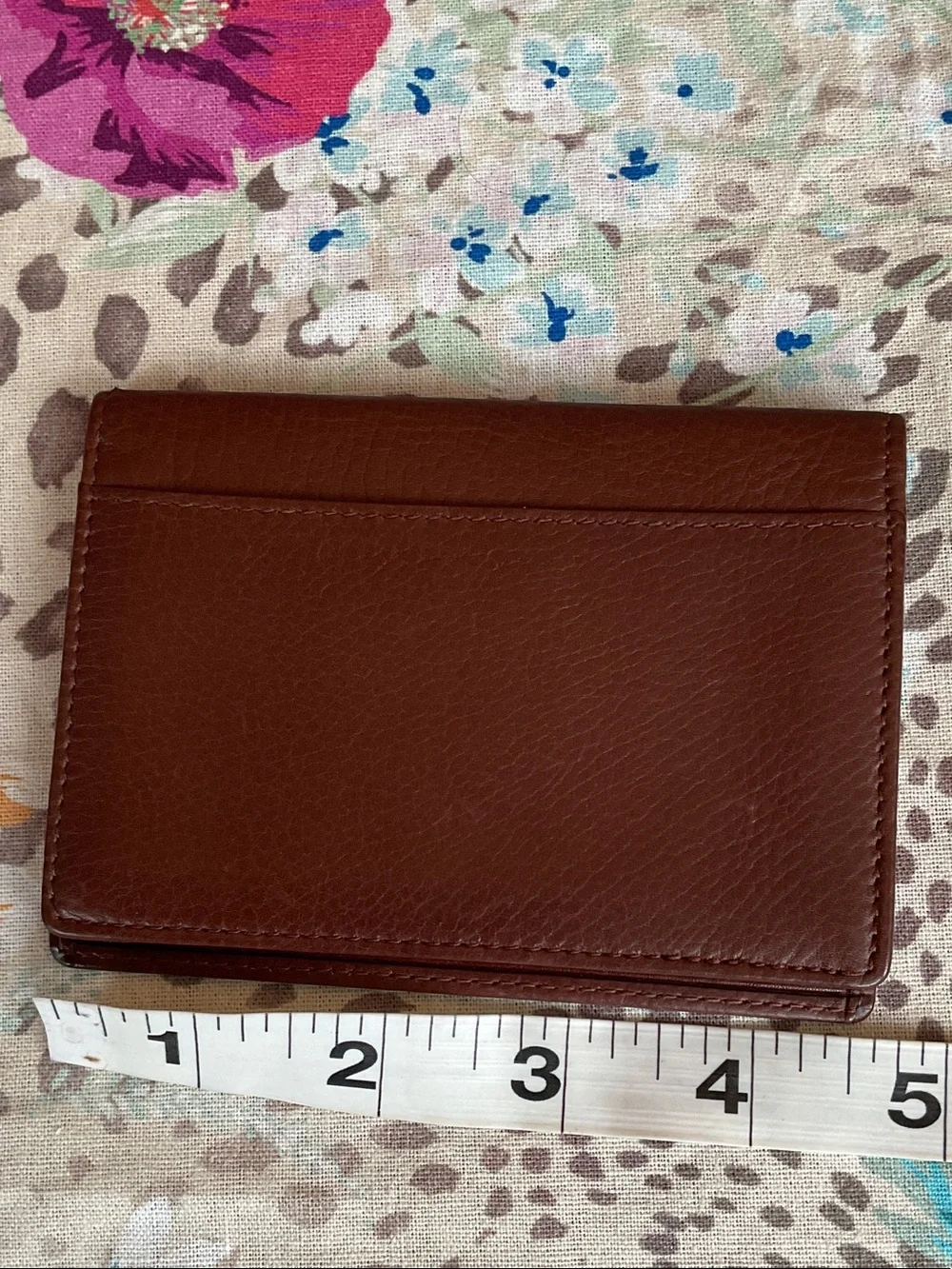 Coach Brown Pebbled Leather Card Wallet